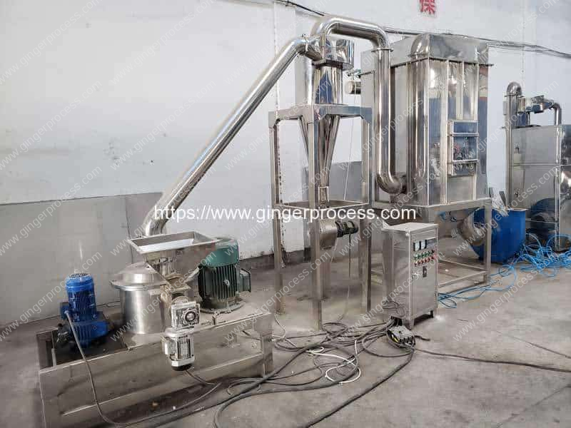 Full-Automatic-Continuous-Working-Ginger-Powder-Crushing-Making-Machine-with-Dust-Collector