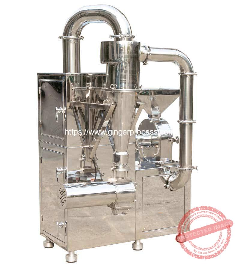 Integrated-Ginger-Slice-Powder-Grinder-Machine-with-Cyclone-Collector